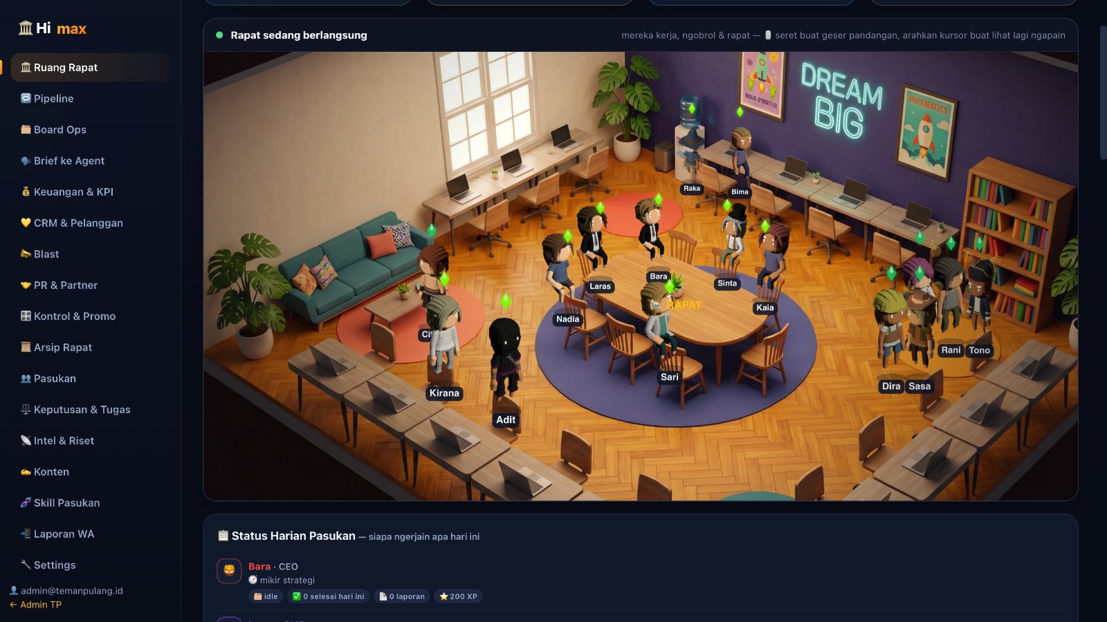 Kantor AI — para agent lagi meeting