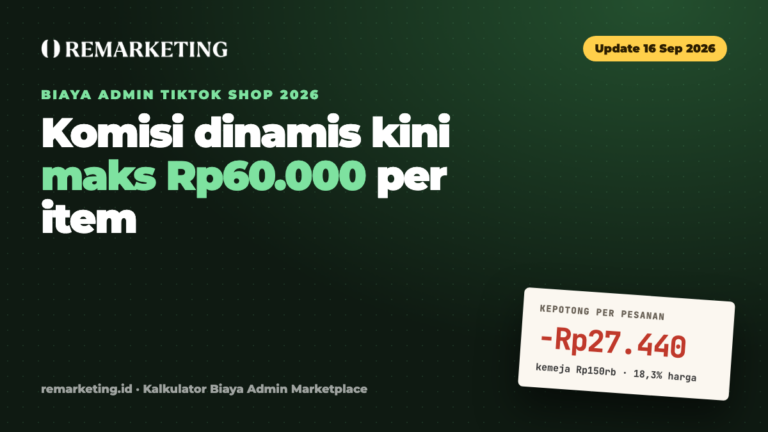 Biaya Admin TikTok Shop 2026 Terbaru: Batas Komisi Dinamis Rp60.000 dan Cara Hitung Potongannya