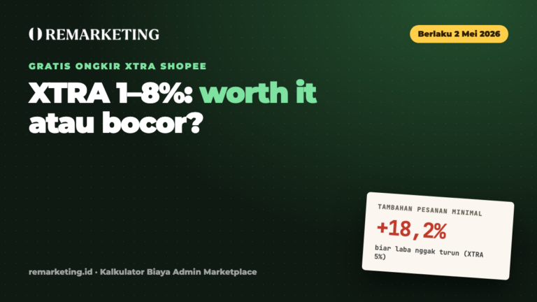 Gratis Ongkir XTRA Shopee 2026: Tarif 1–8%, Batas Rp40.000, dan Cara Tahu Worth It atau Nggak