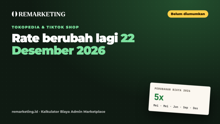 Rate Tokopedia & TikTok Shop Berubah Lagi 22 Desember 2026: 7 Hal yang Harus Seller Siapkan dari Sekarang